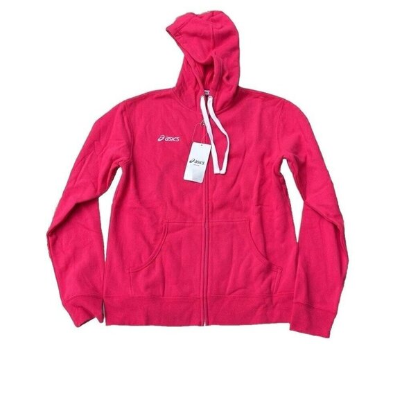 Asics Women's Pink Cotton Blend Zip Hoodie YT1487 Jacket Size XS S - Picture 5 of 16
